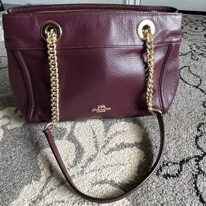Coach Purple Leather Shoulder Bag
